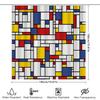 Modern Abstract Art Shower Curtain Van Gogh Style Geometric Pattern Waterproof Fabric Bathroom Decor Set