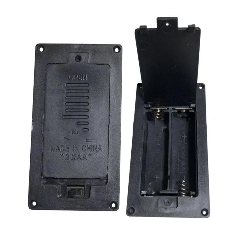 Embedded 2 Slot Battery Case with Flip Cover for Easy Battery Replacement and Switches for Battery in Electronics Projects