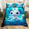 Feelyou Peacock Duvet Cover Twin Size Kids Peacock Feathers Design Floral Comforter Cover Set for Boys Girls Teens Animal Theme Bedding Set