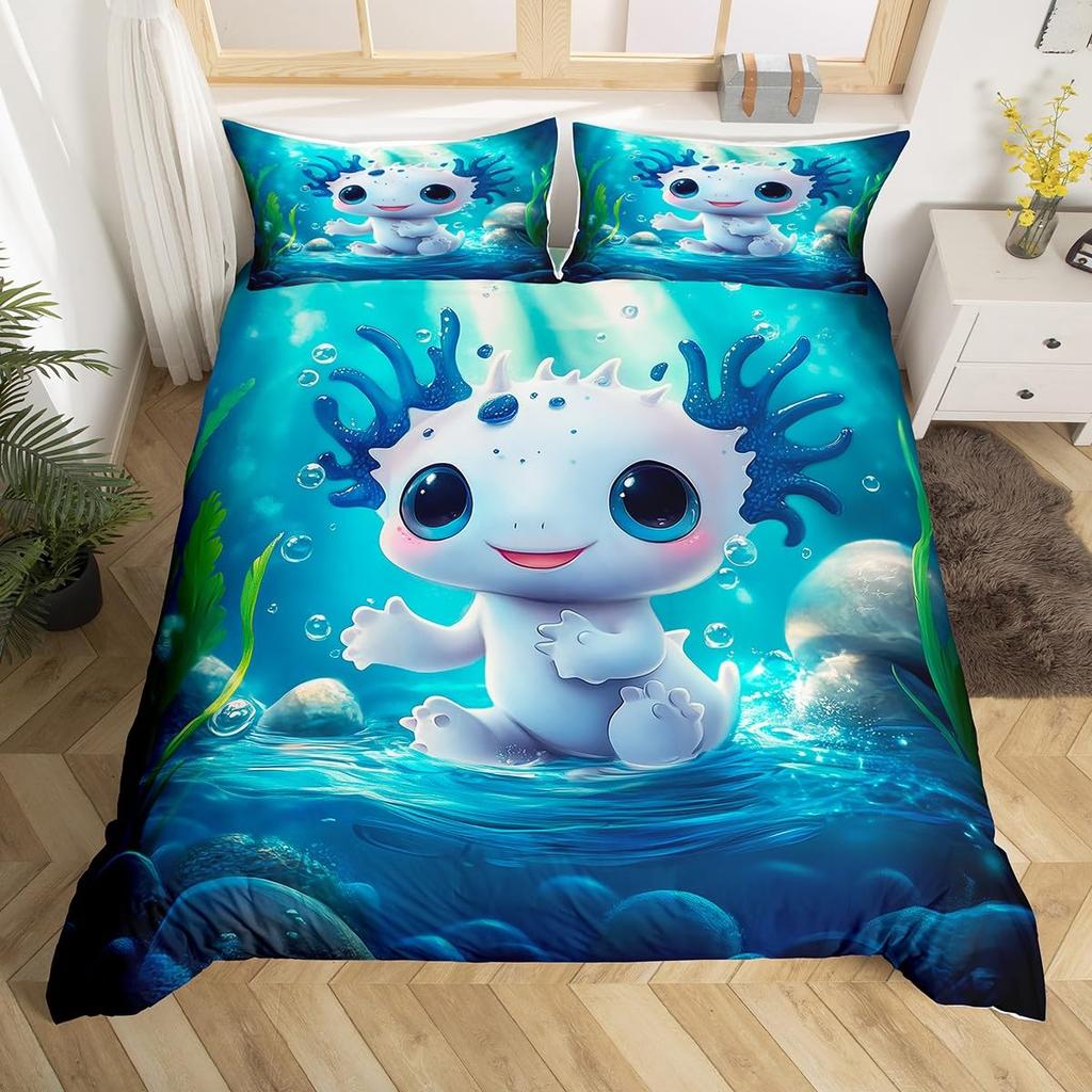 Feelyou Peacock Duvet Cover Twin Size Kids Peacock Feathers Design Floral Comforter Cover Set for Boys Girls Teens Animal Theme Bedding Set