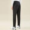 Anta Running Series Solid Color Mid Waist Straight Leg Fleece Casual Pants Men Bottoms Black 952345301-2