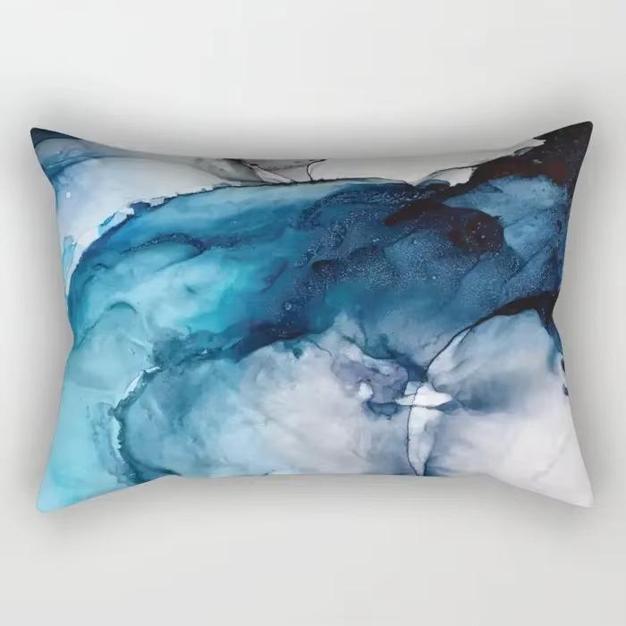 30X50cm Watercolor Stripe Chinese Style Pattern Printing Decorative Living Room Home Furnishing Polyester Rectangular Pillowcase