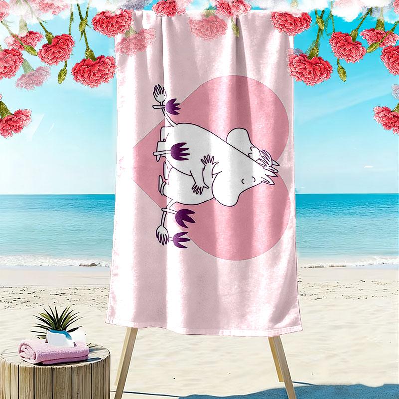 Moomin Art Print Beach Towel, Large Soft Quick Dry Towel for Beach Camping Swimming