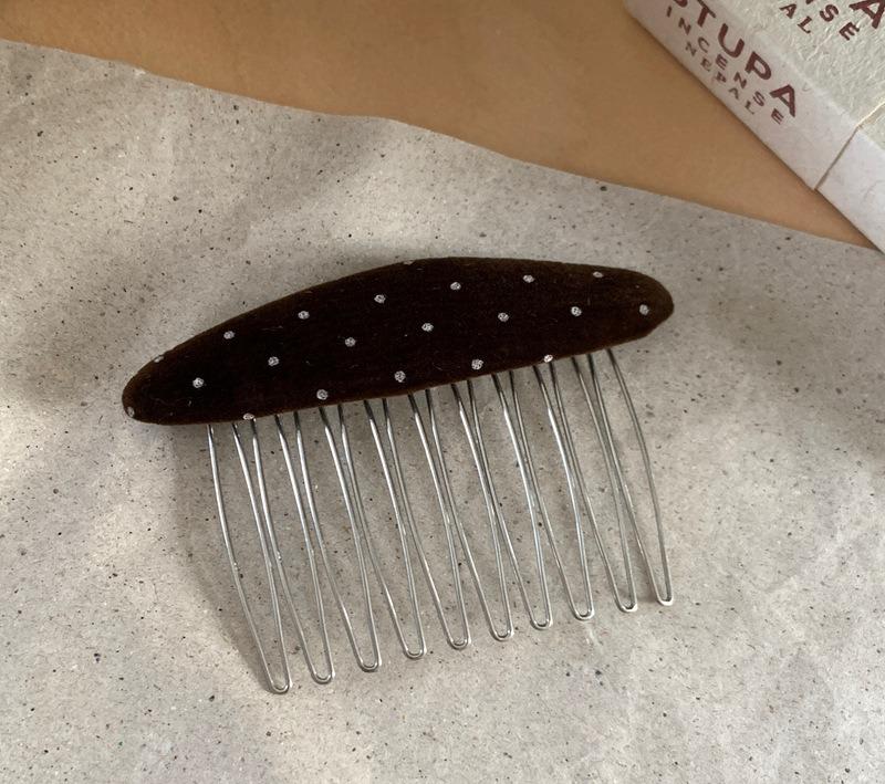 Hair Comb with Teeth Combing Bangs Flocking Material Hairpin Non-slip Broken Hair Clip Ball Head Disc Hair Supplies