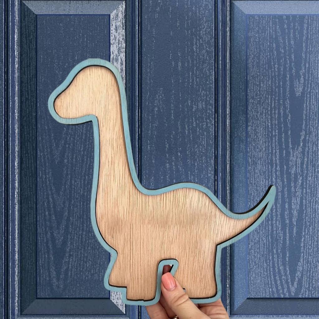 Child's Bedroom Dinosaur Wall Hanging Made of Safe Wood Perfect for Preschool and Home Decoration