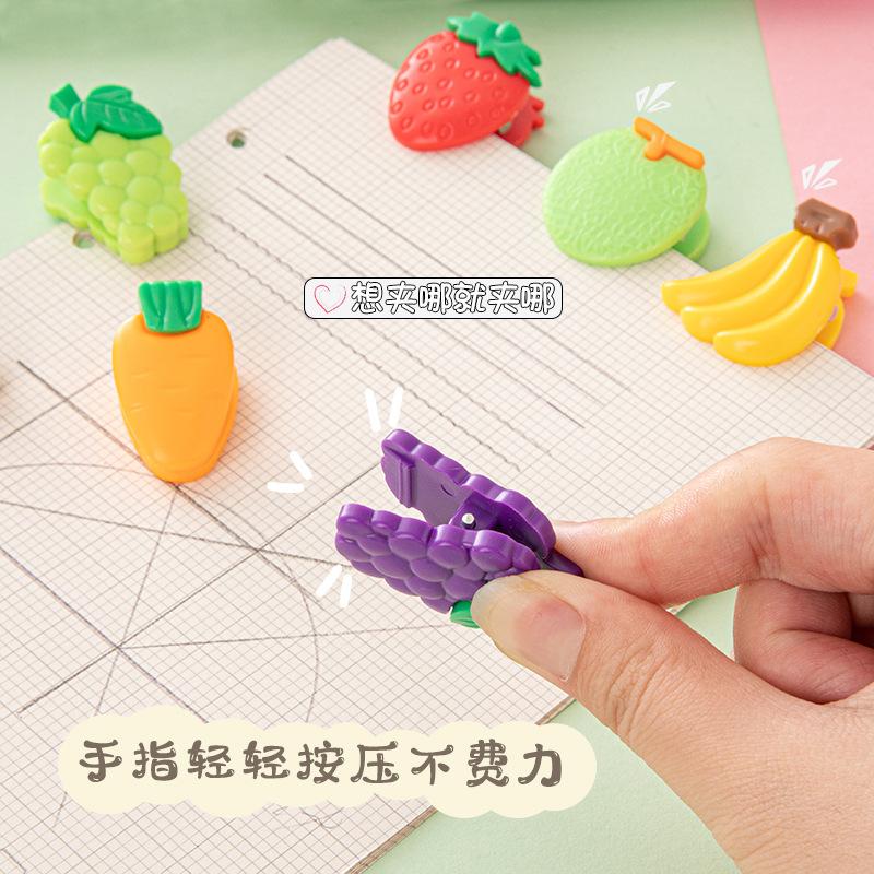 Creative Cartoon Fruit & Vegetable-Shaped Stationery Clips