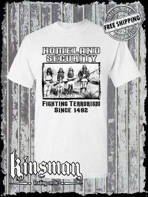 Fighting Terrorism Since 1492 Homeland Security T-Shirt Native American Indian