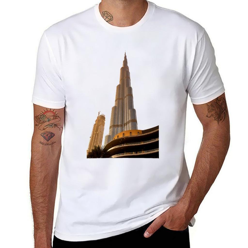 Burj Khalifa Tower Tshirt Big Size Short Sleeve Tee For Unisex Tshirt