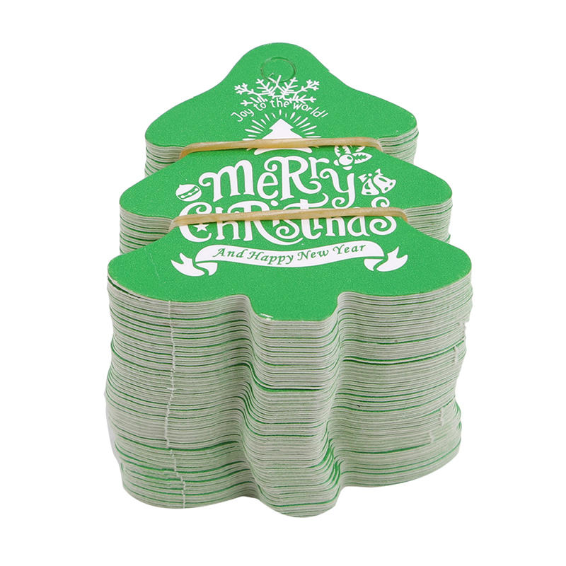 100pcs Merry Christmas Gift Tags Red Green Xmas Tree Round Shape Card Tag Christmas Tree Hanging Decor Gift Wrapping Labels