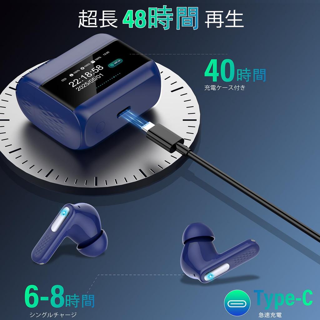 Bluetooth Wireless Earbuds Model Touchscreen with 5 EQ AI Smart Bluetooth Find Your Noise Up to 48 Hours of IPX7 Sound Low Auto with Compatible with