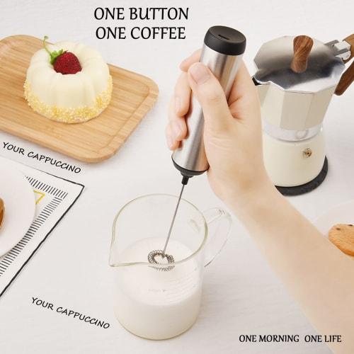 Handheld Coffee Frother, USB Rechargeable Hand Frother, Adjustable Handheld Milk Frother for Cappuccino, Hot Chocolate, Milkshakes, and Egg Mixes, Sil
