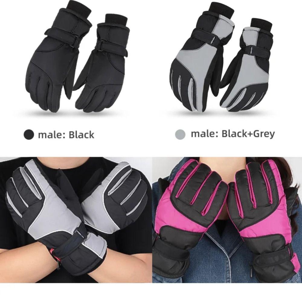 1 Paar verstellbare Schnee-Warmhandschuhe Touchscreen Winter-Warmhandschuhe Ski-Warmhandschuhe Outdoor-Sport