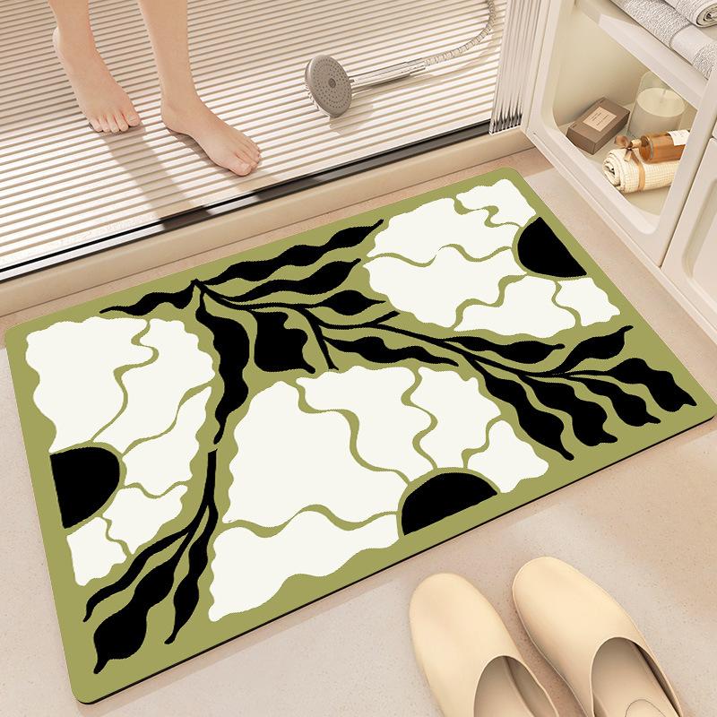 Bathroom Toilet Absorbent Floor Mat Bathroom Door Dirt Resistant Quick Drying Anti Slip Mat
