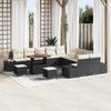 Garden Sofa Set with Cushions 13 pcs Black Poly Rattan