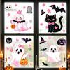 Removable Holiday Decor 2 Sheets Halloween Cartoon Ghost Window Cling, Spooky Decorative Reusable Cling Glass Sticker, Waterproof Static Decal