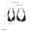 Kinel Fashion Black Enamel Hoop Earrings For Women 585 Rose Gold Girl Party Accessories Wedding Eardrop Jewelry