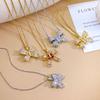 Necklace Hot-selling Bow Zircon Necklace Accessories Women's Simple Niche Design Sense Does Not Fade Titanium Steel Accessories