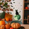 Light Green Halloween Moon Black Cat Bat Wall Decor For Bedroom Office Spaces
