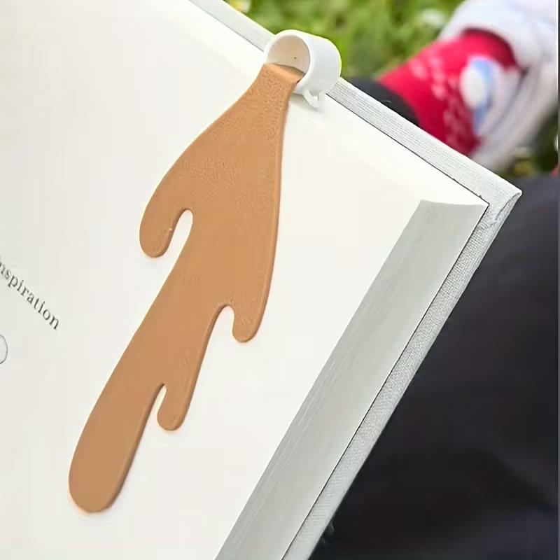1/2pc Faux Leather Coffee Cup Bookmark – Durable, Feather-Resistant, No Power, Great for Book Lovers & Gifting