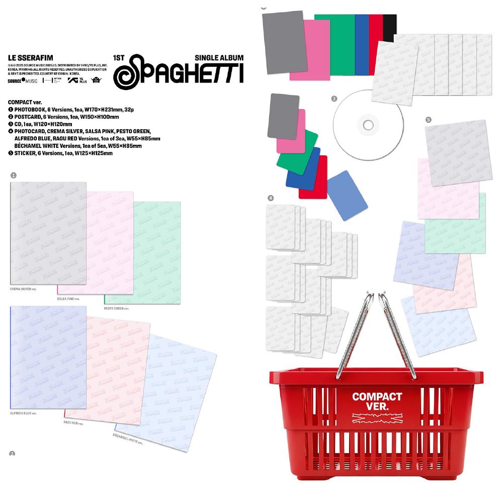 Pre-order LE SSERAFIM 1st Single Album SPAGHETTI Compact ver. & SHOP POB