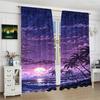 Beach Print Curtains Under the Moonlight   Pole Bag Curtains   Christmas Decorations   Daily Home Decorations   Room Decorations