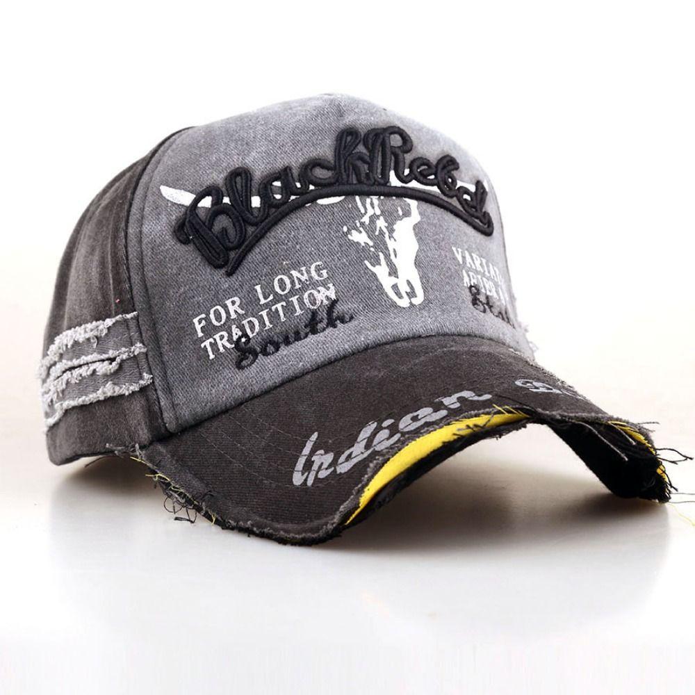 Sunscreen Washed Baseball Hat Adjustable Punk Sun Cap Letter Embroidery Peaked Cap  Streetwear
