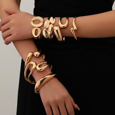 Bracelet INS Minimalist Irregular Wave Jewelry Metal Glossy Bracelet Ladies Jewelry