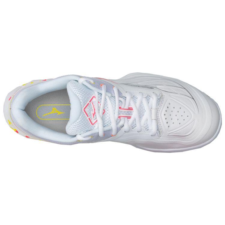 Mizuno Wave Fang 2 White Pink Bolt Neon Unisex Sneakers High-Vis-Pink Bolt-2-Neon 71GA231322
