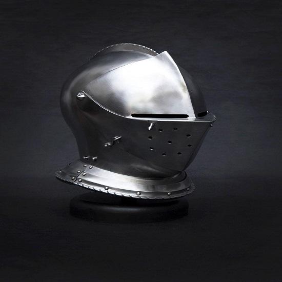 Medieval Close Helmet  Handmade 16th Century Knight Armor Replica  Wearable Steel Helmet for LARP, Cosplay  Display