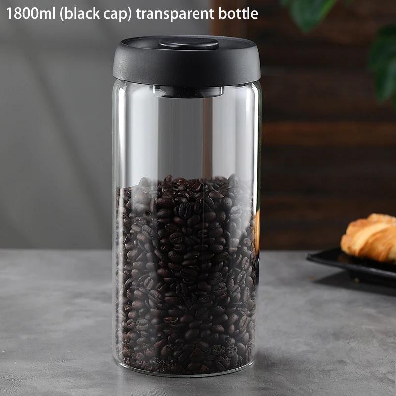 Vacuum Sealed Tank Coffee Bean Glass Sealed Jar Household Moisture-proof Air Extraction Airtight Container Coffee Storage Jar