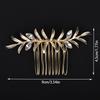 Wedding Rhinestone Hair Comb for Women Gold Zircon Handmade Bridal Bride Hair Accessories Simple Party Tiara Leaf Hair Piece