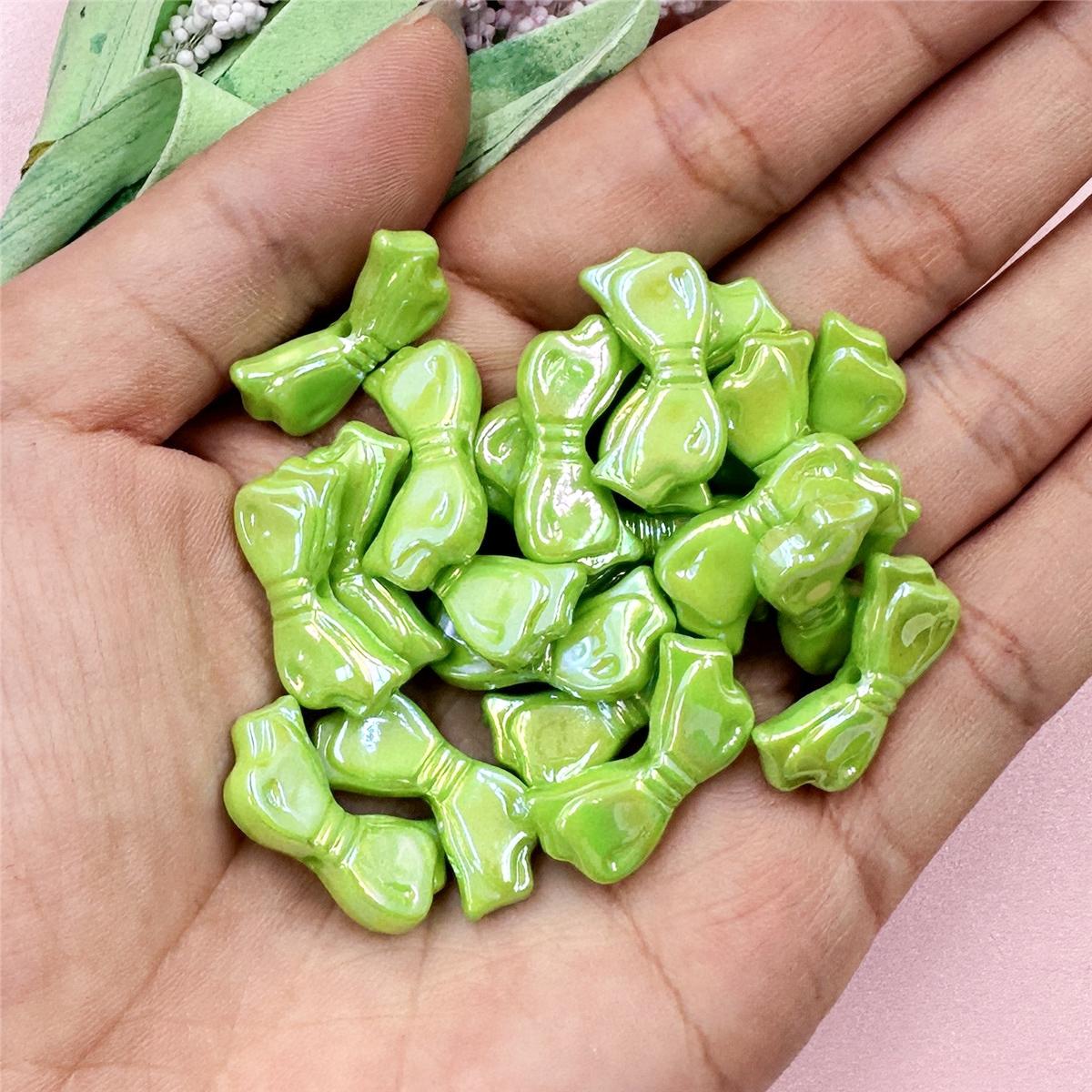 

Бусины россыпью 9 цветов 11,1*21,8 мм DIY ювелирные изделия ожерелье 20 шт модные браслеты банты акриловые кулоны аксессуары зелёный