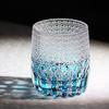 Sky Blue Hand-Carved Edo Kiriko Glass Cup 320ml New Style - Yu Lan (Jade Blue) Japanese Traditional Crystal Whiskey Glass