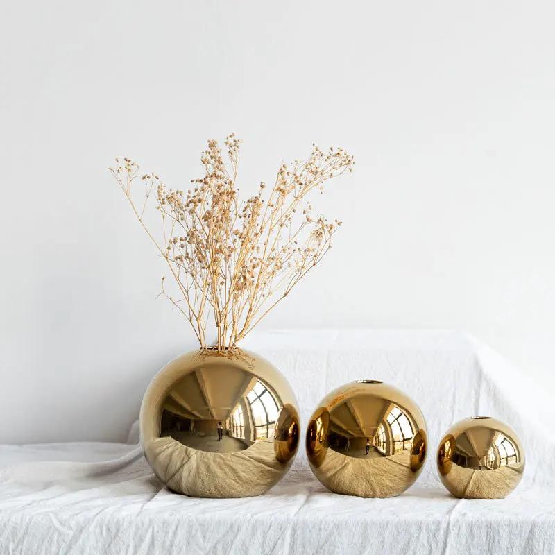 Ceramic Round Oval Vase Ornament Nordic Abstraction Indoor Decorative Home Decor Living Room Table Shelf Interior Decoration