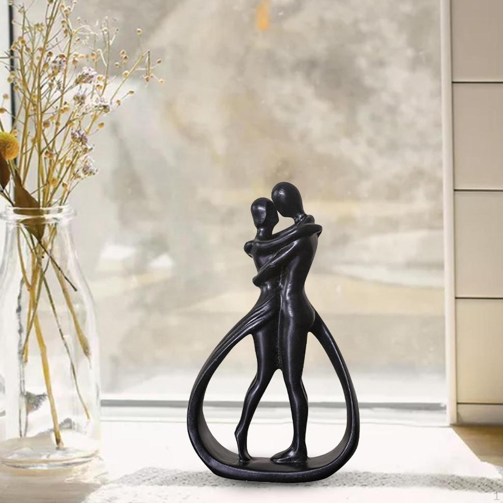 Couple Statue Figure Resin Lovers Sculpture Desk Ornament for Office Shelf Table Bookshelf