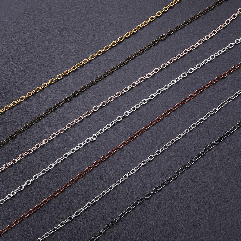 Iron Cross-Design Electroplated Chain with Swivel Lobster Clasp for DIY Jewelry Accessories