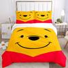 3pcs Set Pooh1pc of Quilt Cover+2pcs of Pillowcase, No Core, Print Bedding, All Seasons Bedroom Setting092