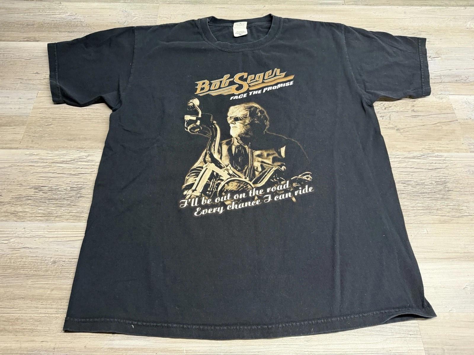 Vintage Bob Seger Band Face The Promise Tour Shirt Y2K Rock Concert Tee Size XL M