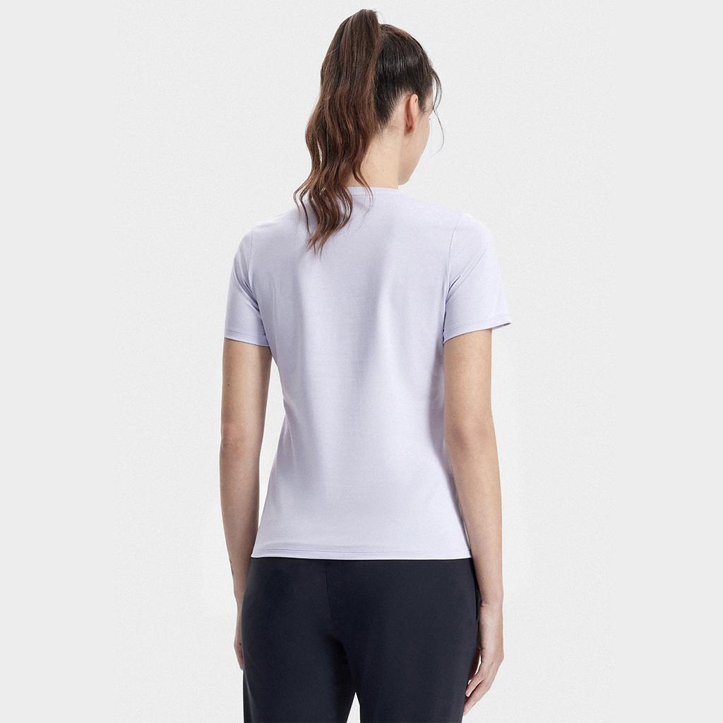 Fila Latte Girl 3.0 Letter Logo Printed Round Neck Pullover T-Shirt Women Tops Light-Purple A11W321115F-PR