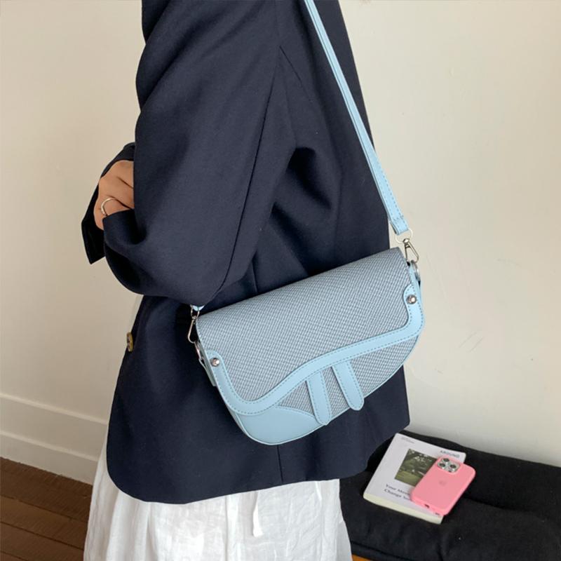 Fashionable High-end Saddle Bag Korean-style Exquisite Square Bag Solid Color Simple Crossbody Bag Versatile Casual Shoulder Bag