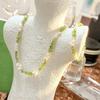 Fresh Forest Peridot Pearl Necklace & Bracelet Set - Light Green Translucent Beads