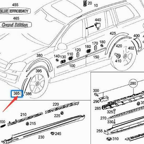 Mercedes-Benz GL W164 Front Bumper Corner Pieces