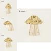 Girl Costume Twopiece Set With Floral Pattern For Children
