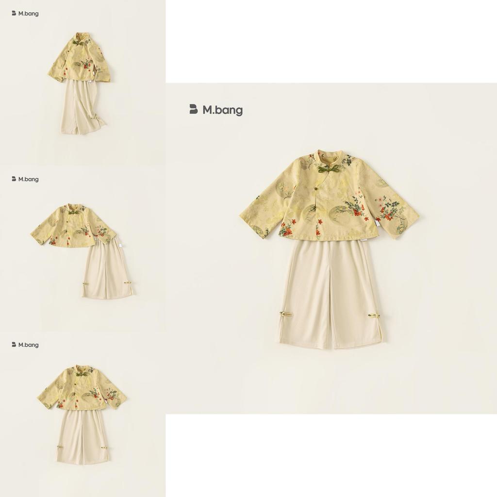 Girl Costume Twopiece Set With Floral Pattern For Children