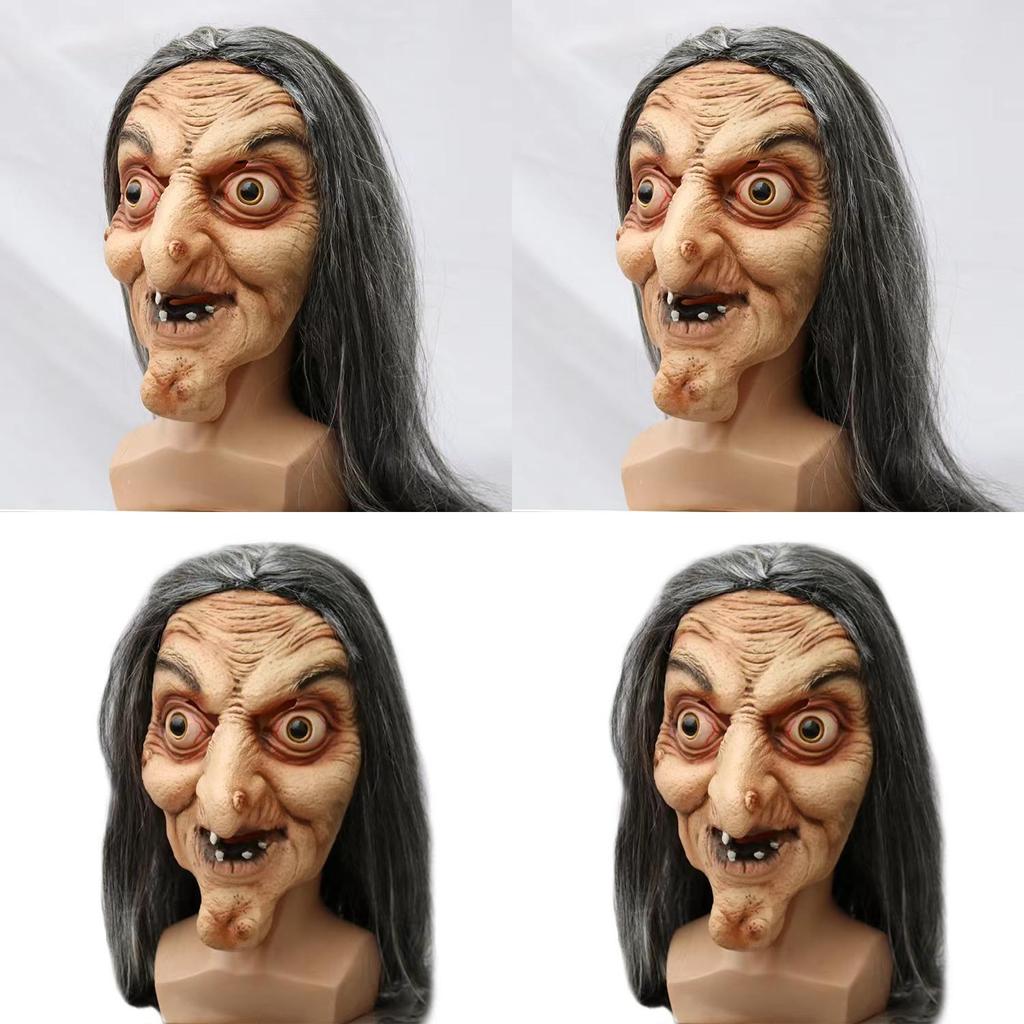 Halloweenowa Maska Wiedźmy Lateksowa Straszna Twarz Kostium Na Imprezę Dekoracja