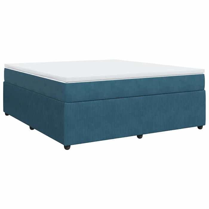 Maison Exclusive - Dark Blue Bed Slat Base and Mattress 180x200cm Velvet