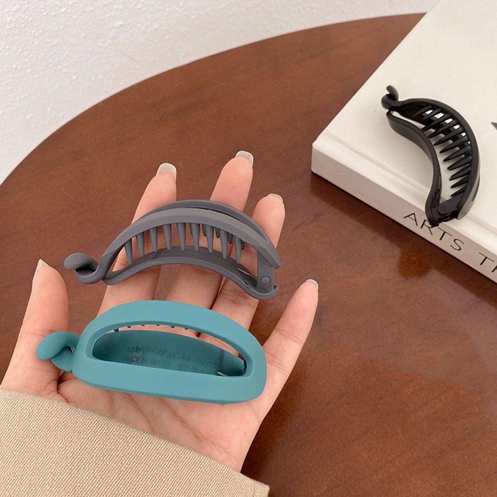 

Holder Fashion Accessories Hollow Women Frosted Banana Clip Hair Accessories Resin Simple Hair Claw