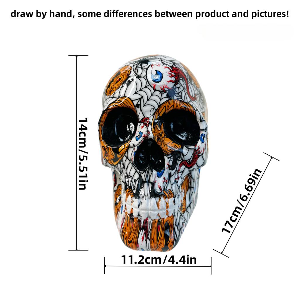 Halloween-Atmosphäre Rendering Schädel Harzornamente Feiertagsgeheimräume Horror Bunte Knochendekorationen Harzhandwerk Geschenke