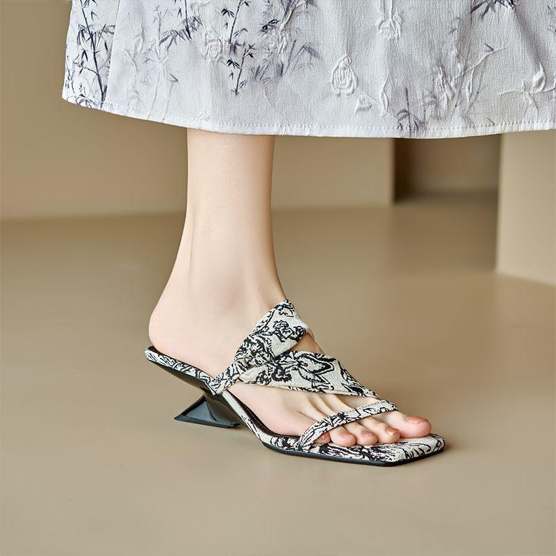 

Women s Chinese Slope Heeled High Heeled Sandals Outer Wear Summer Open Toe Hundred Cool Slippers 40