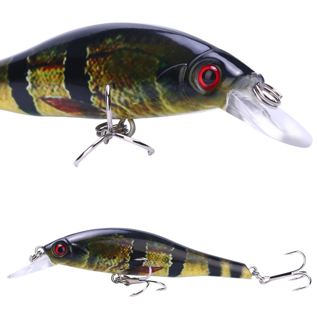 Fishing Hard Bait 3D Eyes Minnow Fishing Lure with Treble Hooks for Bass Outdoor Fishing Accessories